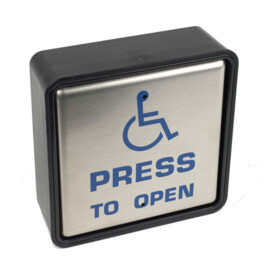 Stainless Steel 4.5 inch square hardwired switch with wheelchair logo