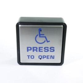 Stainless Steel 4.5 inch square hardwired switch with wheelchair logo