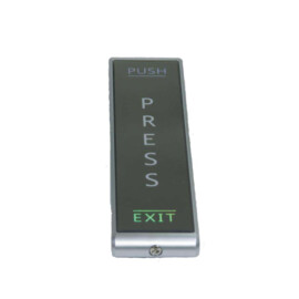 Push button, wall surface mount, ‘slim-line’, Silver With LED Light