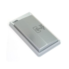 Apache Surface-mounted elbow switch, color silver, flat design with stainless steel touch plate