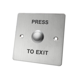 Vandal-resistant stainless steel push button, square, built-in type