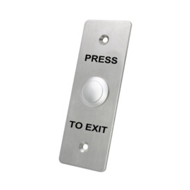 Vandal-resistant stainless steel push button, narrow rectangle, built-in type