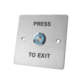 Vandal-resistant stainless steel push button with LED, square, built-in type