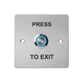 Vandal-resistant stainless steel push button with LED, square, built-in type