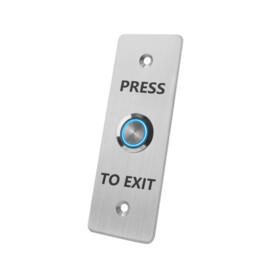 Vandal-resistant stainless steel push button with LED, Narrow rectangular, built-in type