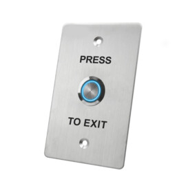 Vandal-resistant stainless steel push button with LED, rectangular, built-in type