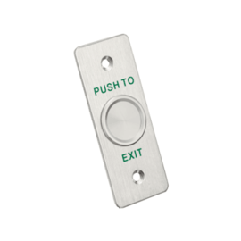 Vandal-resistant waterproof (IP68) stainless steel push button, narrow rectangular, type built-in