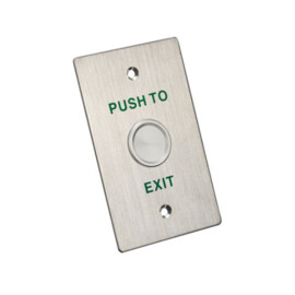 Vandal-resistant waterproof (IP68) stainless steel push button, wide rectangular, type built-in